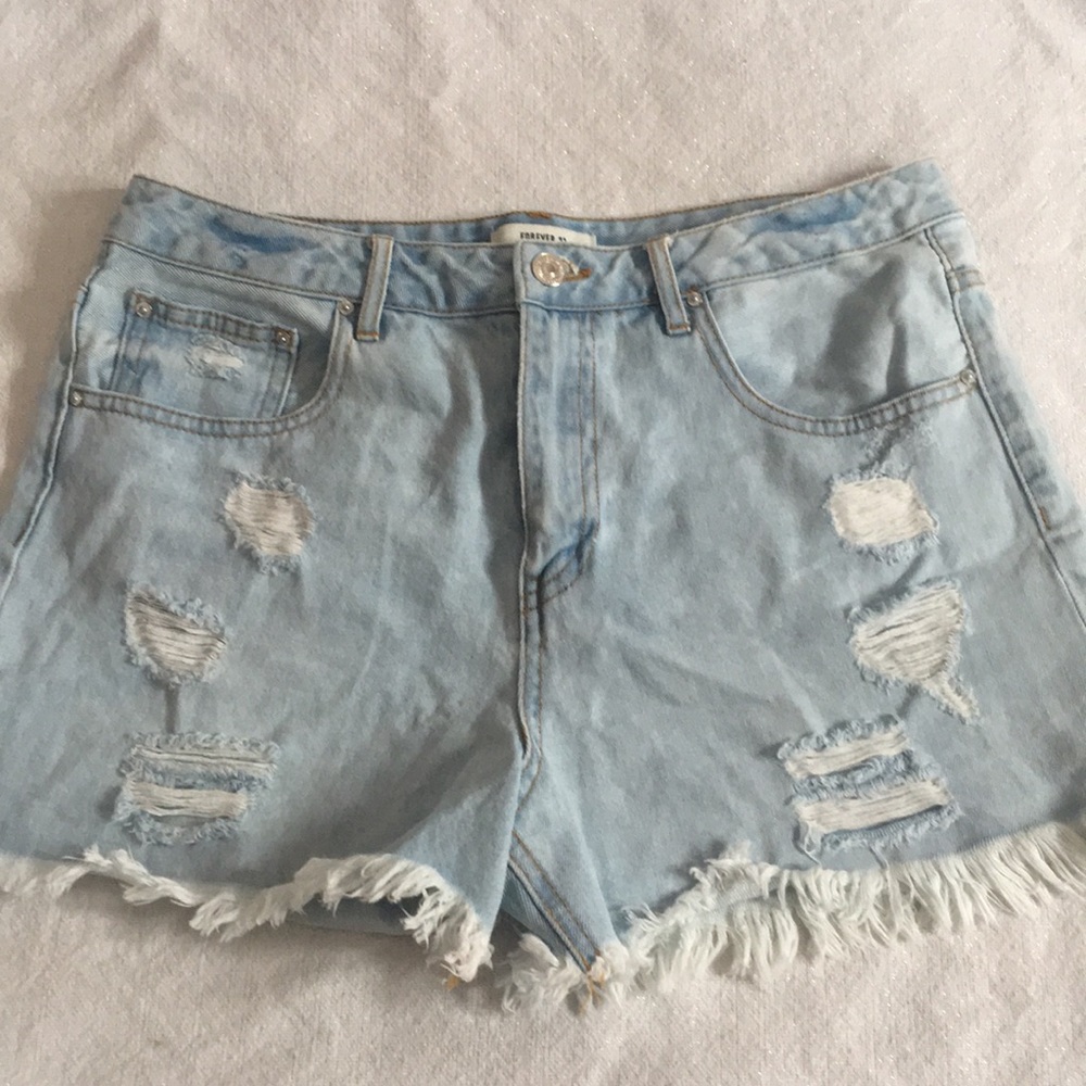 Light wash shorts
